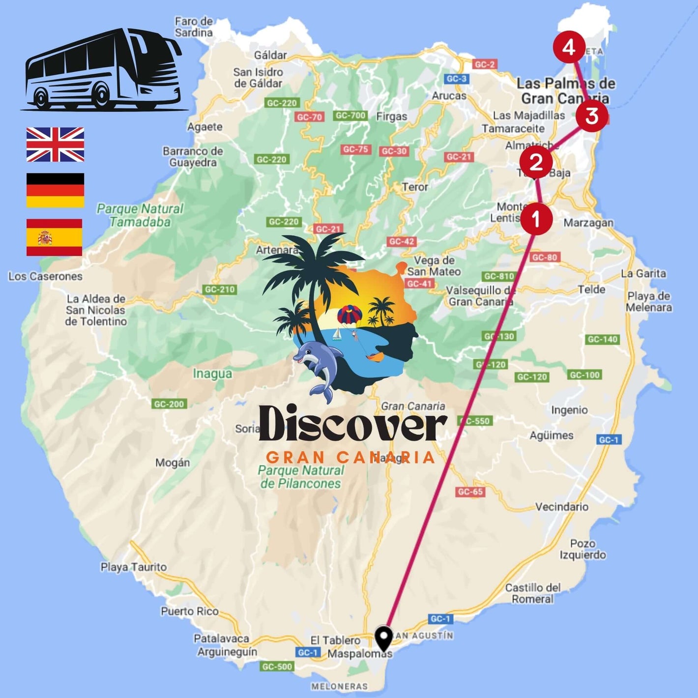 gran canaria bus tour - las palmas, botanical garden and volcan