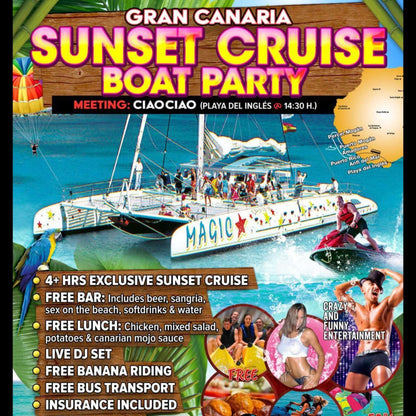 sunset cruise boat party gran canaria