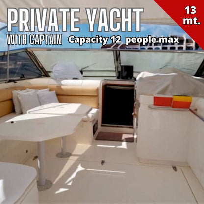 Private Yacht Rental with Captain (13m - capacity 12 people)